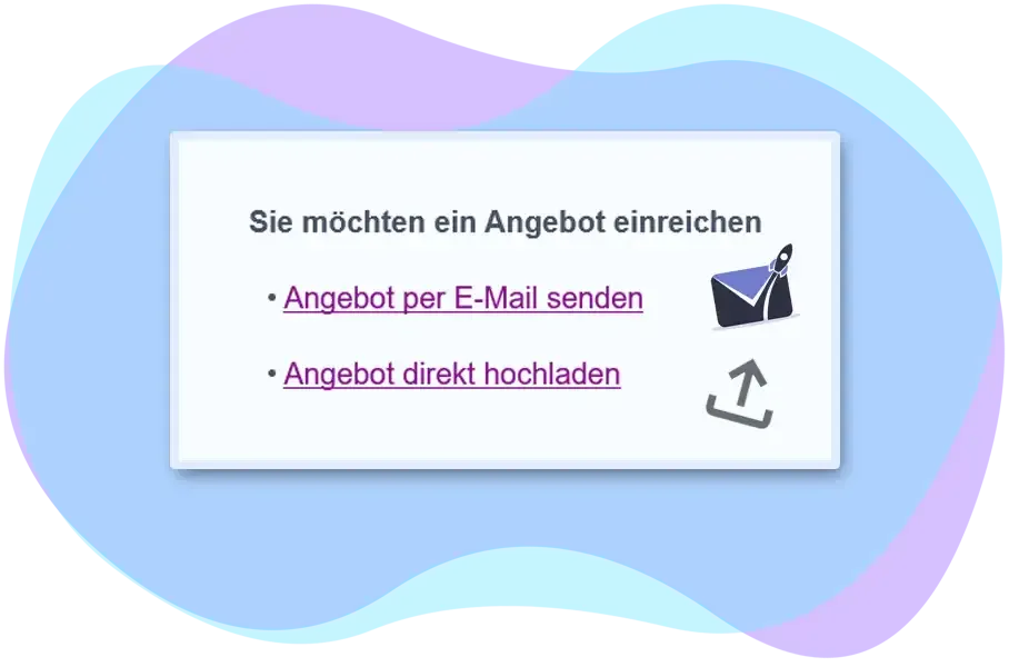An einem Vergabeverfahren teilnehmen Screenshot aus der Anfrage zur Teilnahme am Angebotsabgabeverfahren mit EMMIE.
